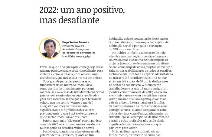 2022: um ano positivo, mas desafiante