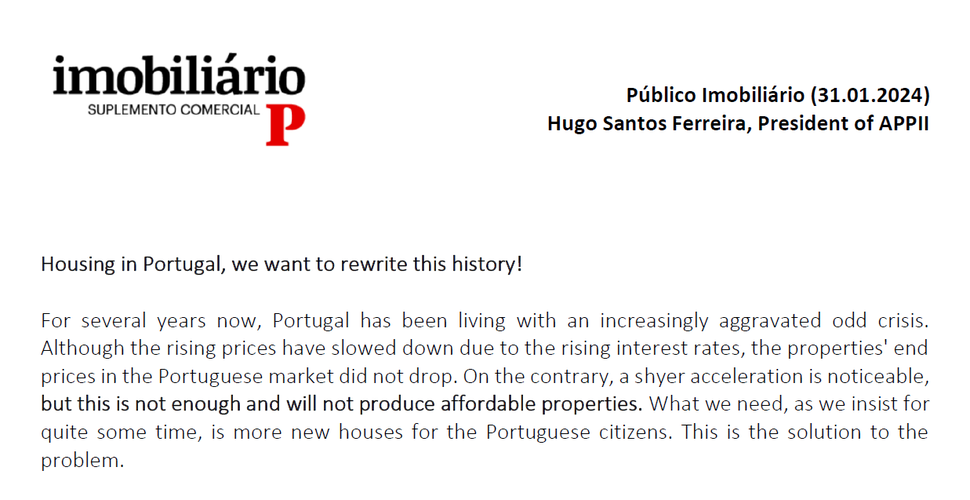 Housing in Portugal, we want to rewrite this history!