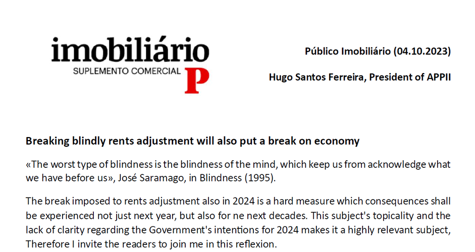 Breaking blindly rents adjustment will also put a break on economy