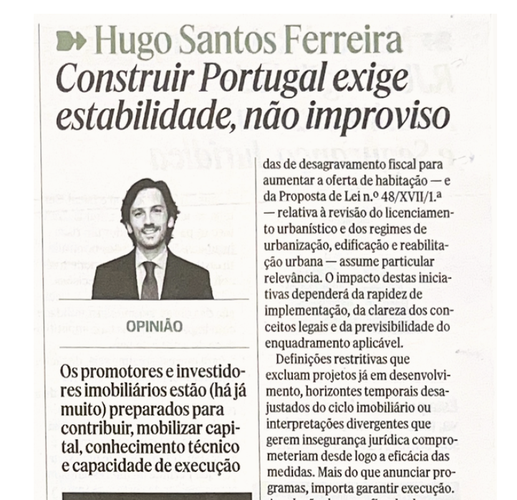 Construir Portugal exige estabilidade, não improviso