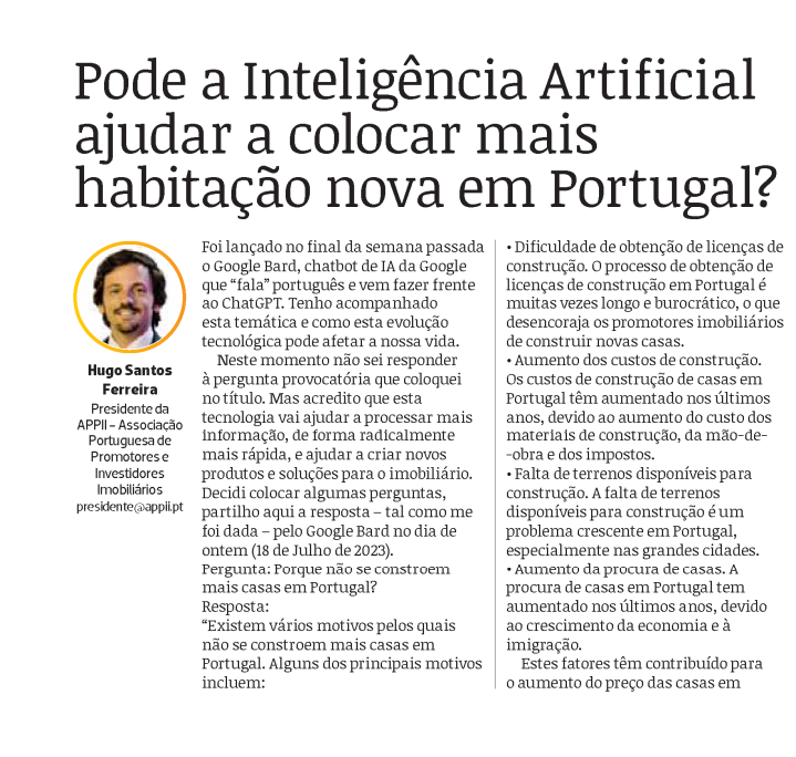 Pode a Inteligência Artificial ajudar a colocar mais habitação nova em Portugal?