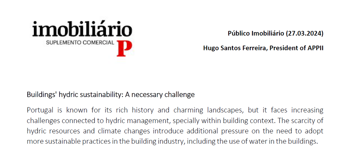 Buildings' hydric sustainability: A necessary challenge