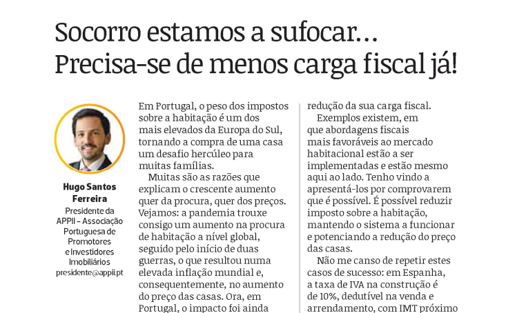 Socorro estamos a sufocar... Precisa-se de menos carga fiscal já!