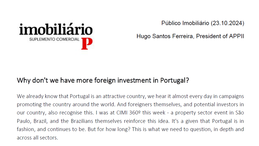 Why don't we have more foreign investment in Portugal?