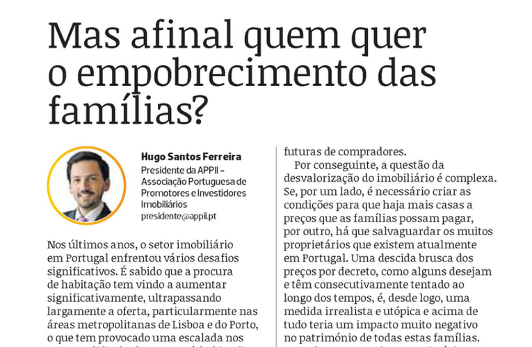 Mas afinal quem quer o empobrecimento das famílias?