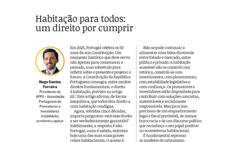 Habitação para todos: um direito por cumprir