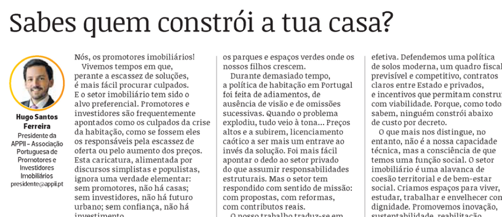 Sabes quem constrói a tua casa?