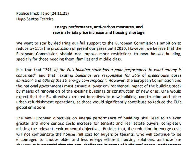 Energy performance, anti-carbon measures, and  raw materials price increase and housing shortage