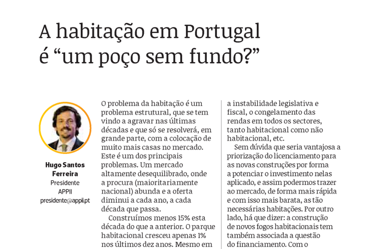 A habitação em Portugal é "um poço sem fundo?"