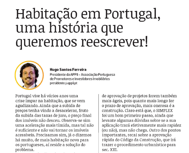 Habitação em Portugal, uma história que queremos reescrever!