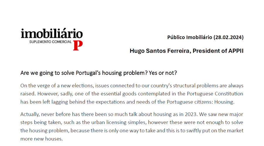 Are we going to solve Portugal's housing problem? Yes or not?