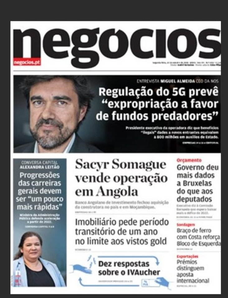 Capa Jornal de Negocios